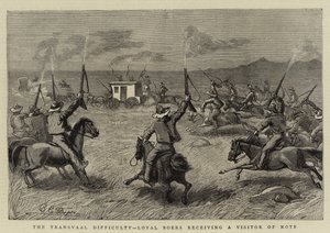 La difficulté du Transvaal, les Boers loyaux recevant un visiteur de marque - Charles Edwin Fripp